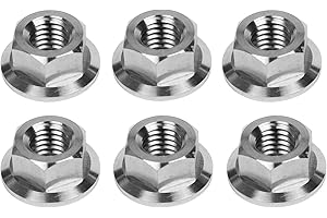 UHDFBDHF 6PCS Titanium DIN6923 M5 M6 M8 M10 M12 M14 Hex Flange Nuts (M10 Pitch 1.5mm)