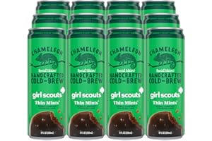 Chameleon Cold Brew Coffee Latte, Girl Scout Thin Mints, 8 oz Canned Coffee (12 pack)