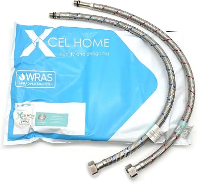 Xcel Home WRAS 500mm M10 to 1/2 Inch Flexible Pipe Tap Connector Stainless