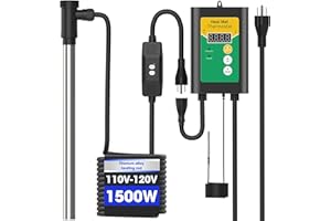 BSUOWEK 1500W Titanium Fully Submersible Portable Pool Immersion Water Heater, Waterproof Electric Hot Tub Heater with Thermostat & Leakage Protection, Fast Heat for Bathtubs, Baptistry, Bucket, Swimming Pool