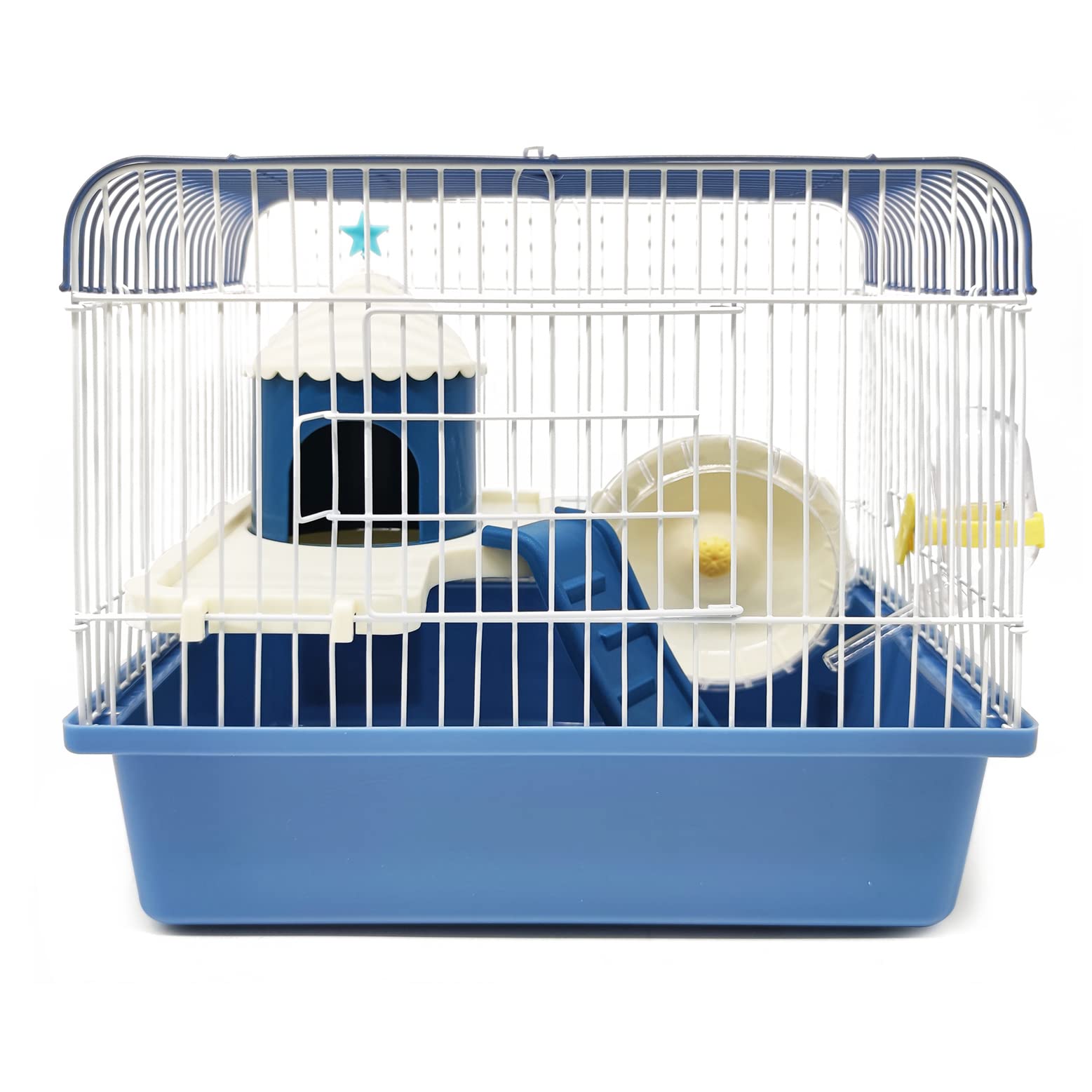 BPS Hamster Cage Mini House Chalet for Hamster with Feeder Drinker Wheel Random Color BPS-1381
