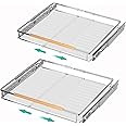 iPEGTOP 2 Pack Pull Out Cabinet Drawer Shelf Organizer, Extendable Sliding Slide Out Pantry Shelves Storage Heavy Duty for Kitchen Cabinets Under Sink, Adjustable Width 17.1~28" W x 22.4" D