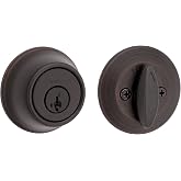 Kwikset 660 Deadbolt Lock, Venetian Bronze Round Exterior Keyed Front Entry Door, Pick Resistant SmartKey Rekey Security, Single Cylinder Dead Bolt