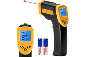 Digital Temperature Gun, Infrared Thermometer with Laser for Kitchen, Non-Contact Pyrometer for Cooking BBQ, Pizza Oven Grill