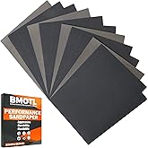 BMOTL 120 Grit Sandpaper Sheets 9x11:12 Pcs Wet Dry Silicon Carbide Coarse Sand Paper for Wood Furniture Finishing Automotive Polishing Metal Sanding