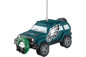 FOCO Philadelphia Eagles SUV Vehicle with Wreath Holiday Ornament