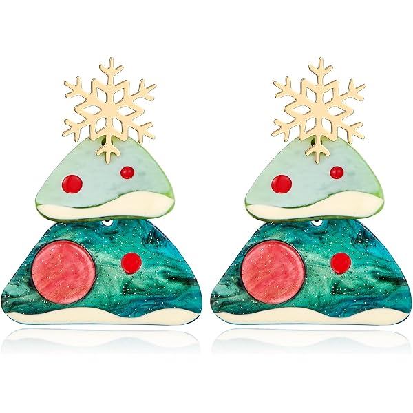 Christmas Tree Earrings For Women | Colorful Rhinestone Crystal Dangle Earrings, Xmas Holiday Jewelry Gift