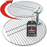 SMOKEWARE Stacker &amp; Grill Grate Combo (Top Grate and Stacker Only) &ndash; Compatible with Large Big Green Eggs, Stainless Steel Grill Accessories &hellip;