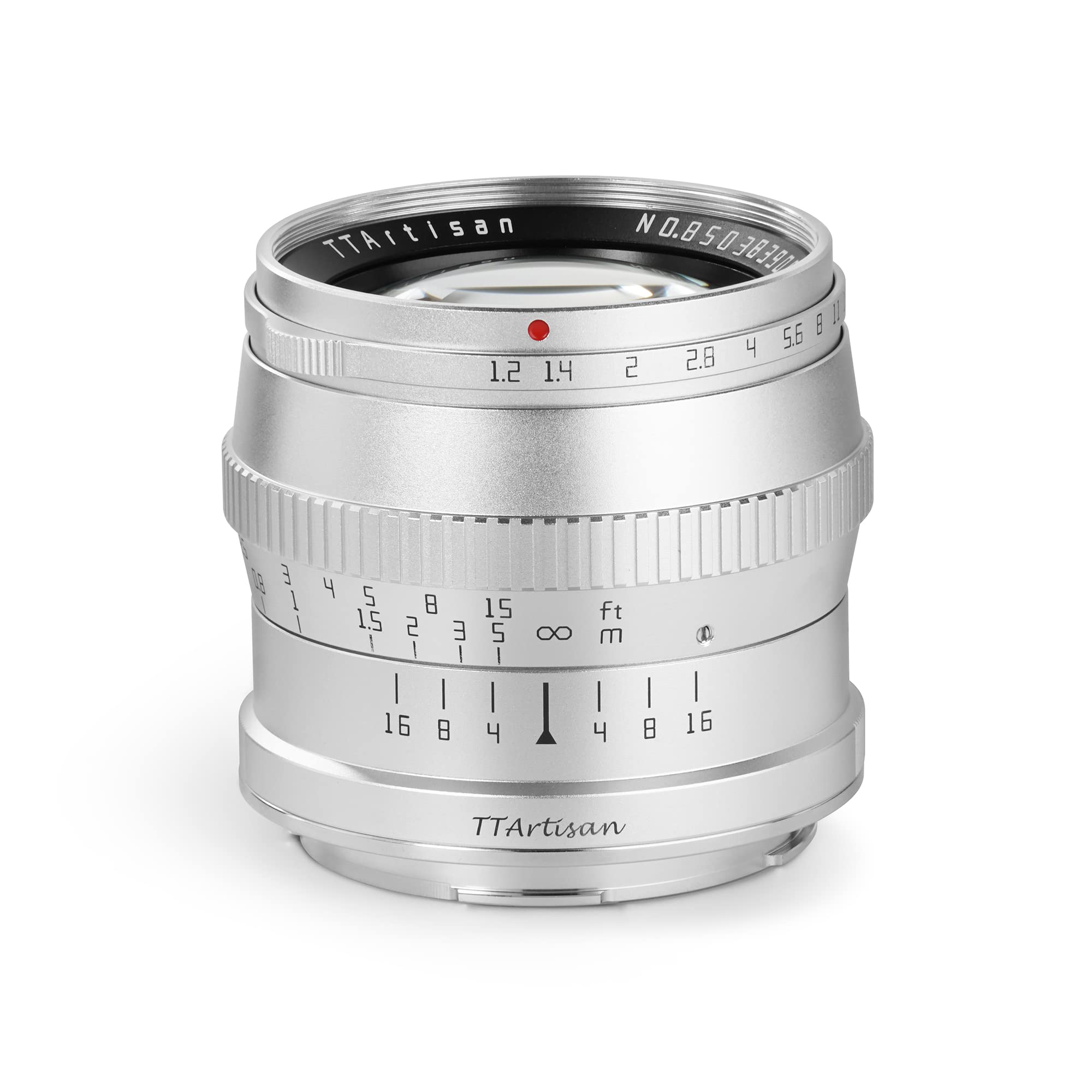 TTArtisan 50mm f1.2 APS-C Metal Bodied Lens Compatible with Fuji FX Mount - Silver