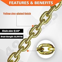 YATOINTO Grade 80 Trailer Safety Chain 36 Inch with