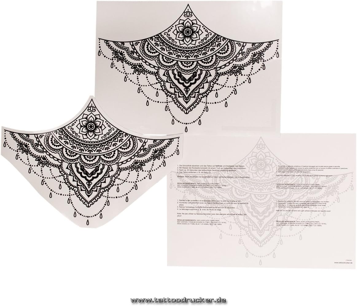 1 x Sternum Underboob Tattoo in black - Sexy Underboob Tattoo - No China! (1)