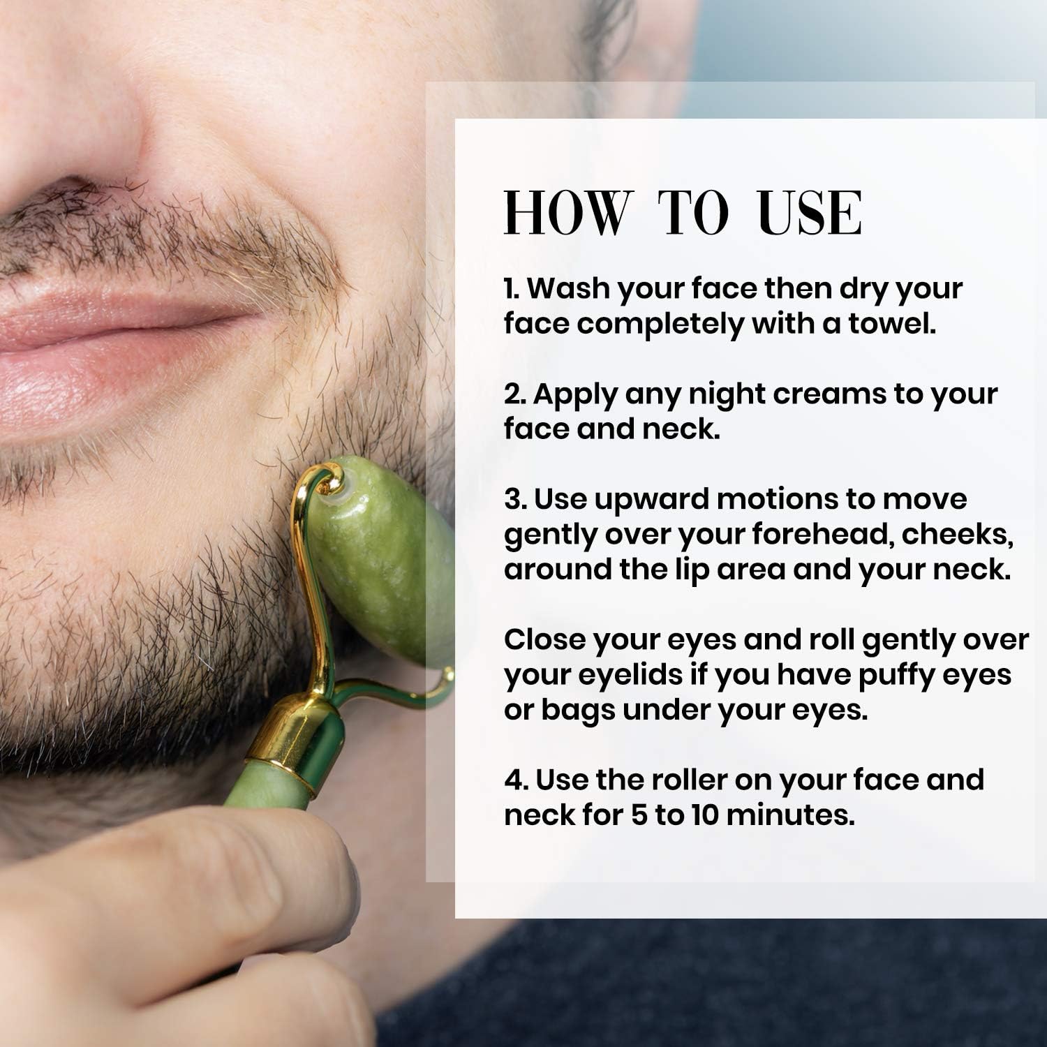 ROSELYNBOUTIQUE Gua Sha Facial Tools & Face Roller for Wrinkless Natural Skincare Tool Jade Roller Guasha Tool for Face Facial Massager (Green) - Image 5
