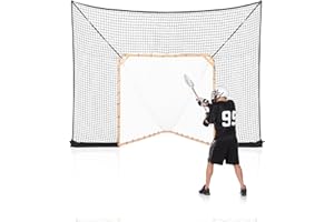 VEVOR Hockey and Lacrosse Goal Backstop, 12x9 ft Lacrosse Net with Extended Coverage, Quick Easy Setup Complete Accessories T