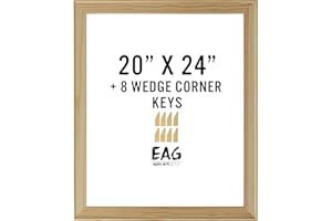 EPIC ART GROUP Bliss Solid Wood Stretcher Bar DIY Kit 3/4" Deep with Plastic Keys for Canvas Art or Needlepoint,20"x24"