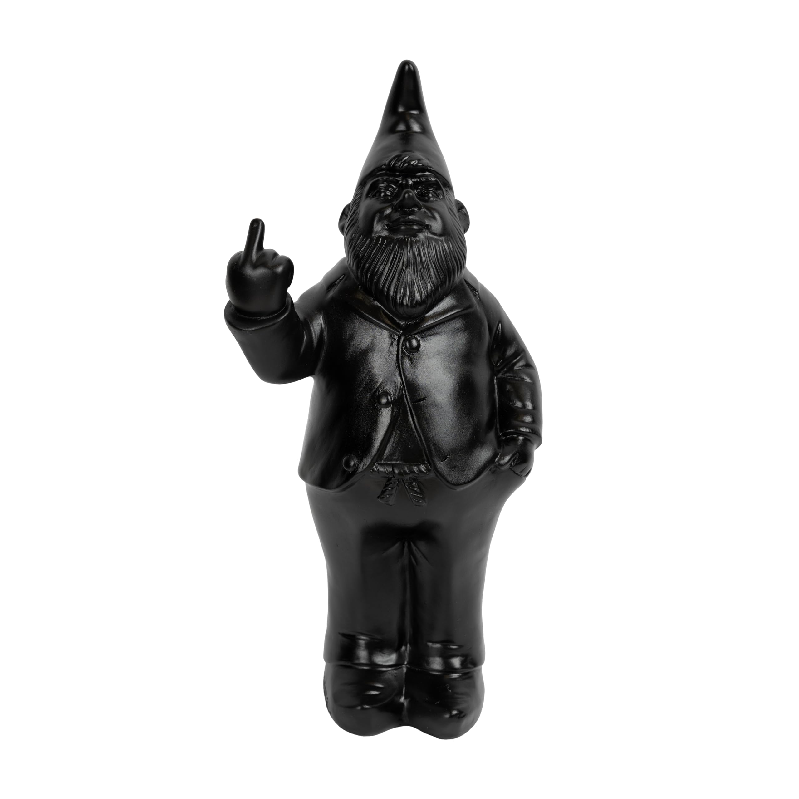 FISURA – Original "gnome" piggy bank. Large piggy bank with shape. Funny piggy bank for gift. Black piggy bank. Dimensions: 10.6 x 5.1 x 3.1 inches. Material: Polyresin.