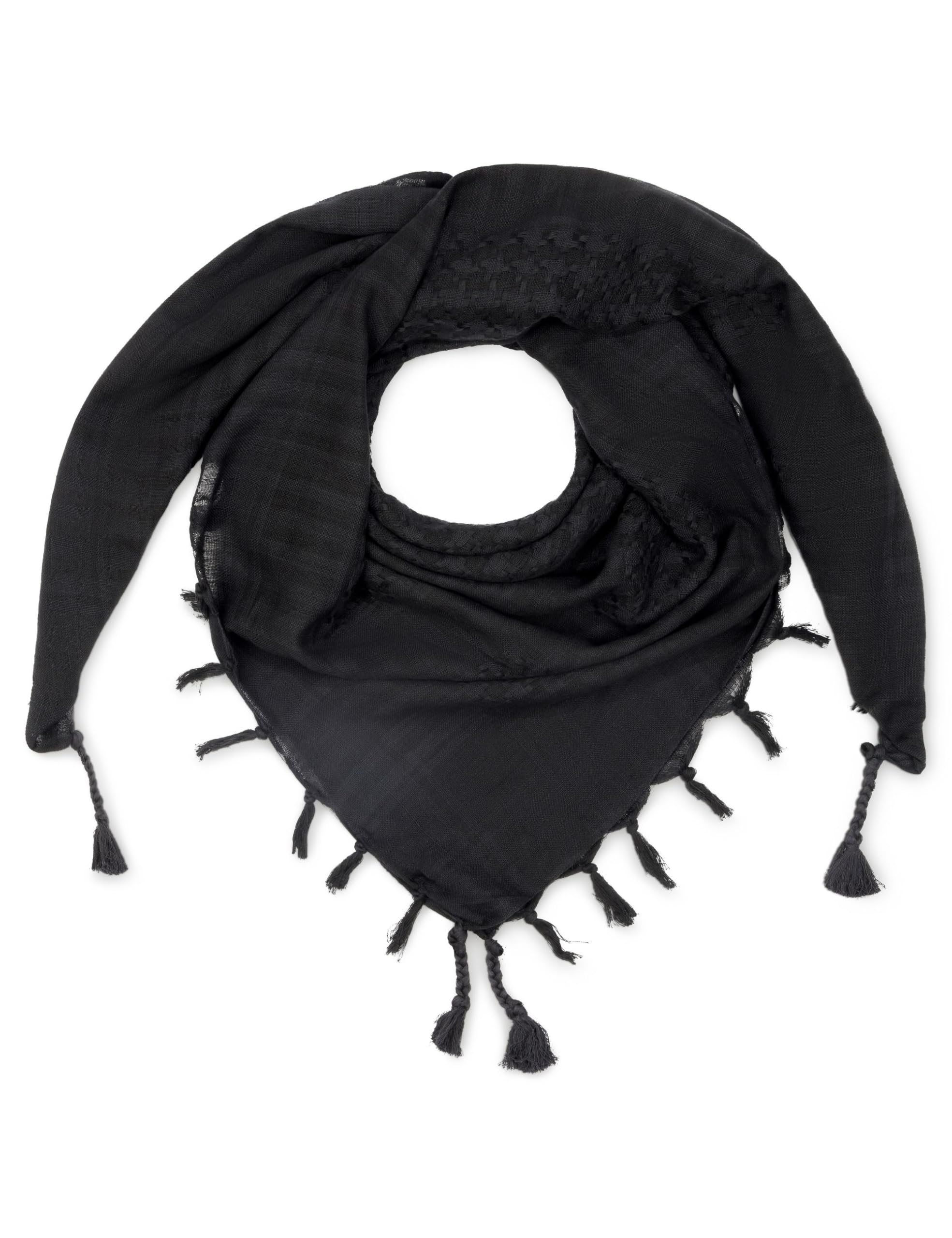 Photo 1 of LOVARZI Shemagh Scarf for Men Tactical Desert Black - Cotton Tactical Military Army Soldiers Scarfs Palestinian Arabic Arab Turban Keffiyeh Lightweight Sun Dust protection gear