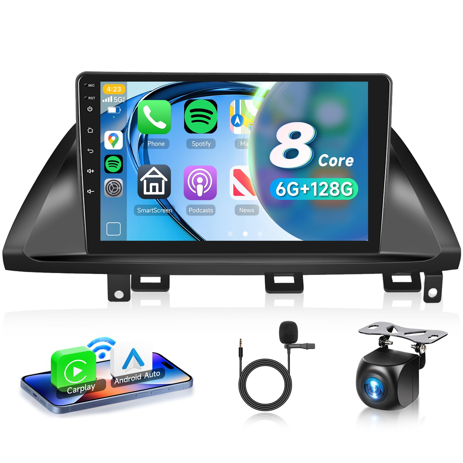 Photo 1 of 8 CORE 6G+128G Car Radio Stereo for Honda Odyssey 2005-2010 with Wireless CarPlay/Android Auto, 10.1 Inch 1280 * 720P IPS Touch Screen Android 13 GPS WiFi Bluetooth 32-Band DSP HD Backup Camera