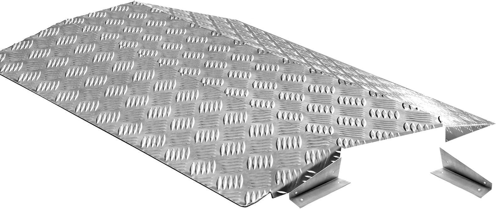 Door Ramp with protective edging strip (Bridging Ramp 2 Inch High with Fix Plates)
