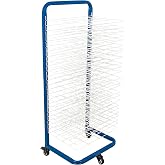 U.S. Art Supply 25 Shelf Art Drying Rack for Classrooms and Studios | Wheels, Wall Mountable, 25 Removable Shelves - Stack Store Artwork, Canvases Paintings Drawings - 14.5" D x 17.5" W x 38" H