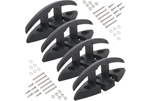 Yetaha Boat Folding Cleat, 4 Pack Flip Up Dock Mooring Cleat Marine Deck Rope Cleat Accessories with Mounting Screws for Boat