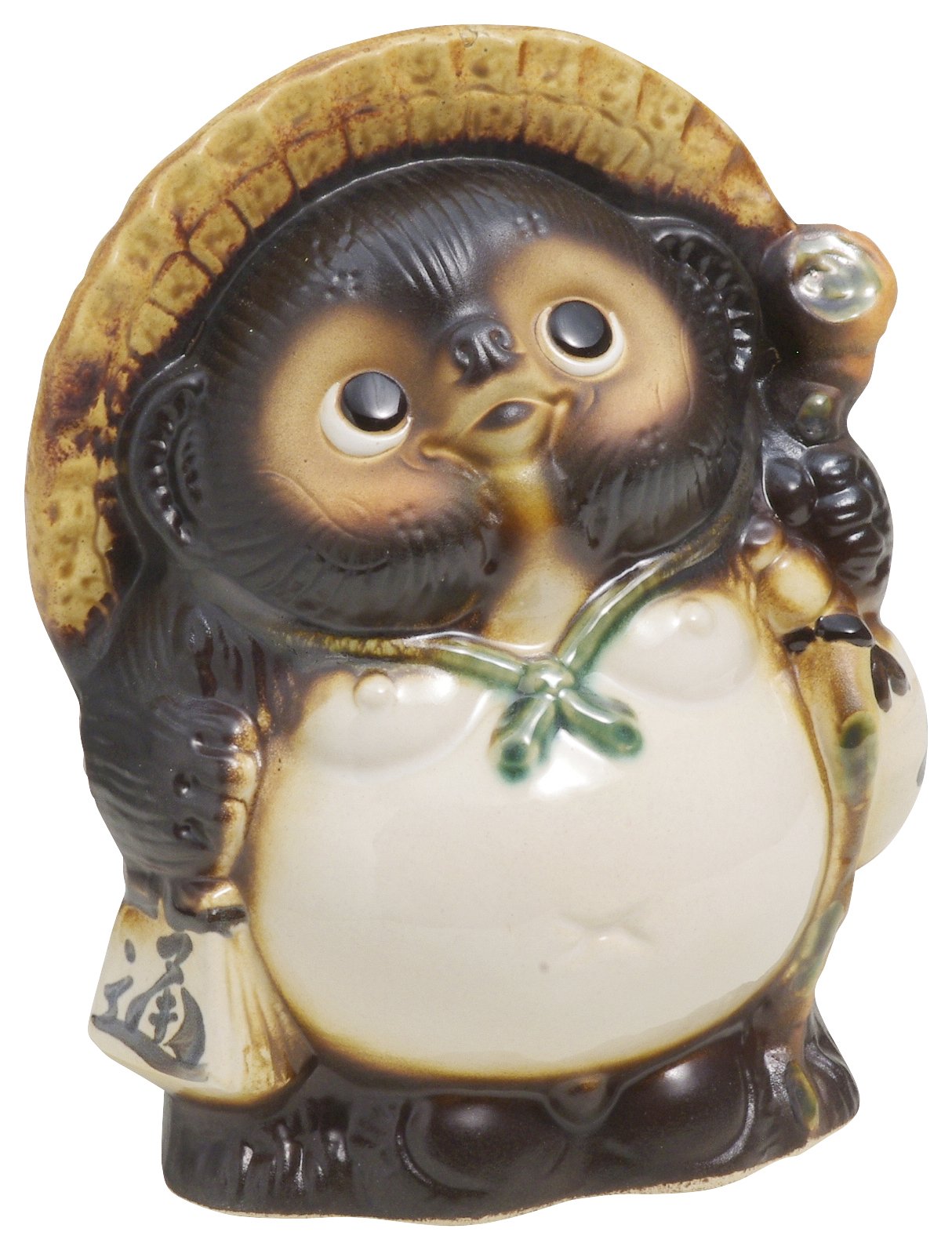 Shigaraki Pottery Fuku pour Chien de Raton Laveur 8,66'' Tanuki fabriqué au Japon