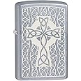 Zippo Lighter: Celtic Cross Engraved - Street Chrome 80634