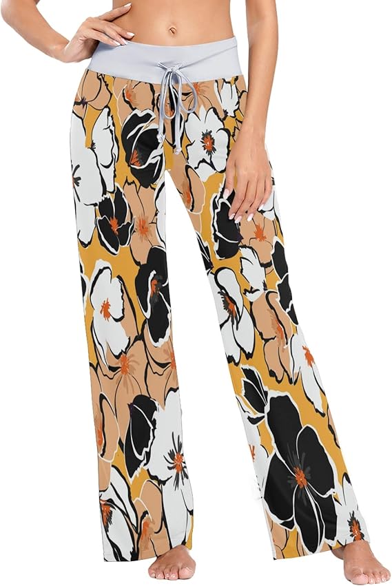 orange and black pajama pants