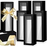 Honoson 24 Pcs Gift Boxes for Sublimation Tumblers Transparent Gift Wrapping Box with Ribbon for 12oz, 20oz, 30oz Heat Press Sublimation Blanks Skinny Cup(Black)