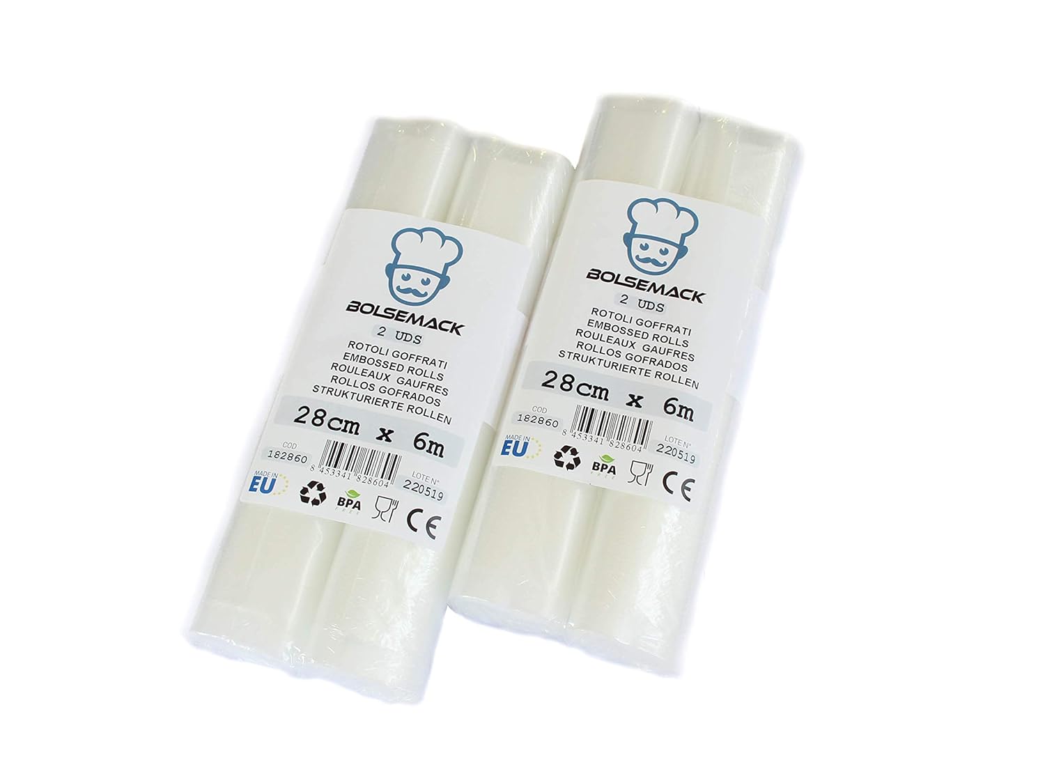 Bolsemack Rollo envasado al vacío. Ancho 28 cm x 6 Metros (4 ...