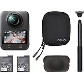 Osmo 360 Skiing Essential Combo, 360 Camera with 1-Inch 360° Imaging, Native 8K 360° Video, 4K/120fps & 170° Boost Video, 1.2