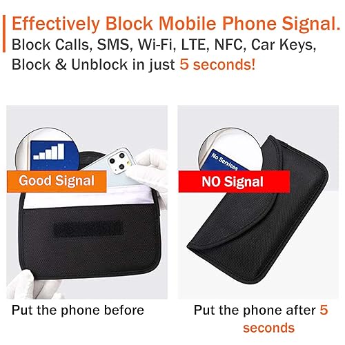 ONEVER Signal Blocking Bag, GPS RFID Faraday Bags for Phones