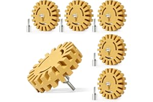 SANDPROX 6 Pack Rubber Eraser Wheel 4 Inch Eraser Wheel Sticker Remover Tool Removes Car Decal Vinyl Tape Graphics Pinstripe Sticker Remover
