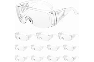 WFEANG Clear Safety Glasses bulk, Lightweight Protective Eyewear For Men Women, Over Goggles Impact Scratch Resistant