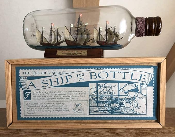 Amazon Co Jp 本格的 ボトルシップ 海外製 コロンブス サンタマリア号 ニーニャ号 ピンタ号 瓶 船 ホビー 通販