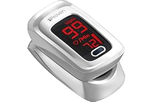 IPROVÈN iProven Pulse Oximeter with Heart Rate Monitor on Fingertip, Oxygen Saturation Oximeter, Includes Batteries, Case and Lanyard, OXI-27White