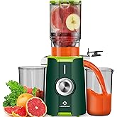 Rush Clear Cold Press Juicer Machine, Slow Juicer with No-Prep 4.35"Feed Chute Fit Whole Fruits Vegetables for Batch Juicing,