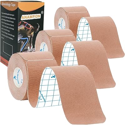 ANAMPION Kinesiology Tape Precut 3 Rolls 60 Strips 5m Waterproof Flesh