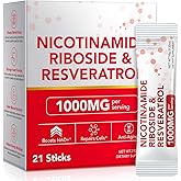 chenyayun 1000MG High-Pontency Liposomal NAD+ Liquid Supplement with Resveratrol & Quercetin, High Purity-Supports Cellular Longevity, Anti-Aging, Energy Metabolism | 21 Packets