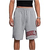 SHENHE Men's Athletic Sweat Shorts Graphic Drawstring Workout Gym Shorts with Pockets
