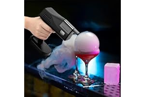 Electric Cocktail Smoking Bubble Gun, Includes 4 Flavour Aromas and Edible Bubbles, Suitable for Bar Party and Outdoor BBQ Gi