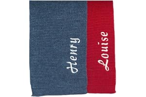 Custom Name Kids Knit Scarf,Personalised Embroidered Name, Soft and Warm Winter Essential,Customised Scarf with Name, (25cmx2