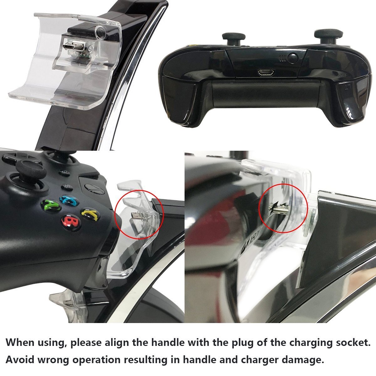 Xbox One Controller Charger Charging Docking Station Stand with USB Charging Cable for Xbox One Xbox One S Controller