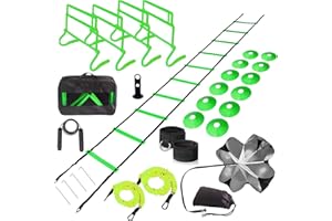 Kvittra Adjustable Speed Training Hurdles Fitness & Speed Training Equipment with Agility Ladder - Plyometric Fitness & Speed Training – Hurdle/Obstacles for Soccer, Football, Track & Field
