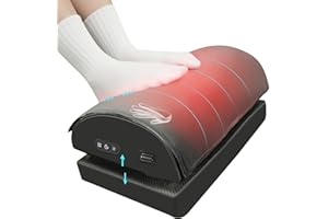 Snailax Foot Rest Under Desk at Work, Heated Under Desk Foot Stool with Double Layer Adjustable Height, Feet Warmer with Vibration Massage, Ergonomic Gaming Home Footstool for Lumbar Back Knee Pain