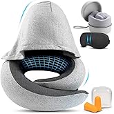 ARVORUM Adjustable Flight Pillow, Airplane Pillow for Traveling, Neck Travel Pillow, Memory Foam Airplane Pillow for Side, Breathable & Hypoallergenic for Long Flights, Cars, Trains & Office