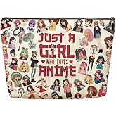 Anime Merch Anime Gifts Funny Kawaii Makeup Bag Anime Lovers Cosmetic Bag, Anime Stuff Anime Bag for Women Girls Anime Fans Daughter Sister Christmas Birthday Graduation Gifts Toiletry Bag Accessories
