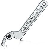 LEONTOOL Adjustable C Spanner Hook Wrench, 3/4-2" (19-51mm) | Adjustable Opening, Round Head, C Pin Spanner, Cr-V Steel, for Mechanical Equipments Vehicles, Tighten Lock Nuts &amp; Bearings