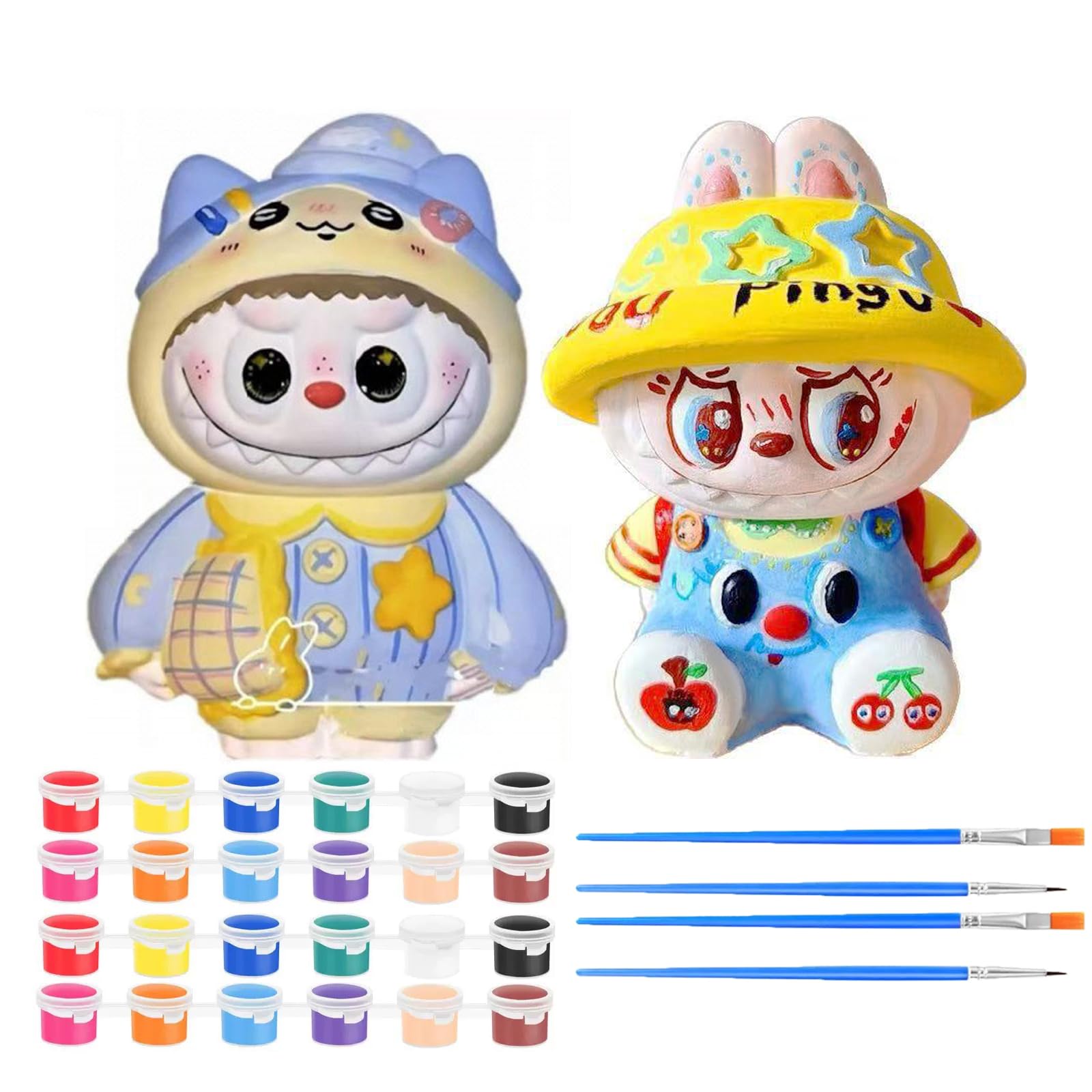 Plaster Doll Painting Kit Kids, Paint Arts and Crafts for Kids,Educational DIY Crafting Painting Creative Arts and Crafts for Ages 3-16 (Height 10cm)