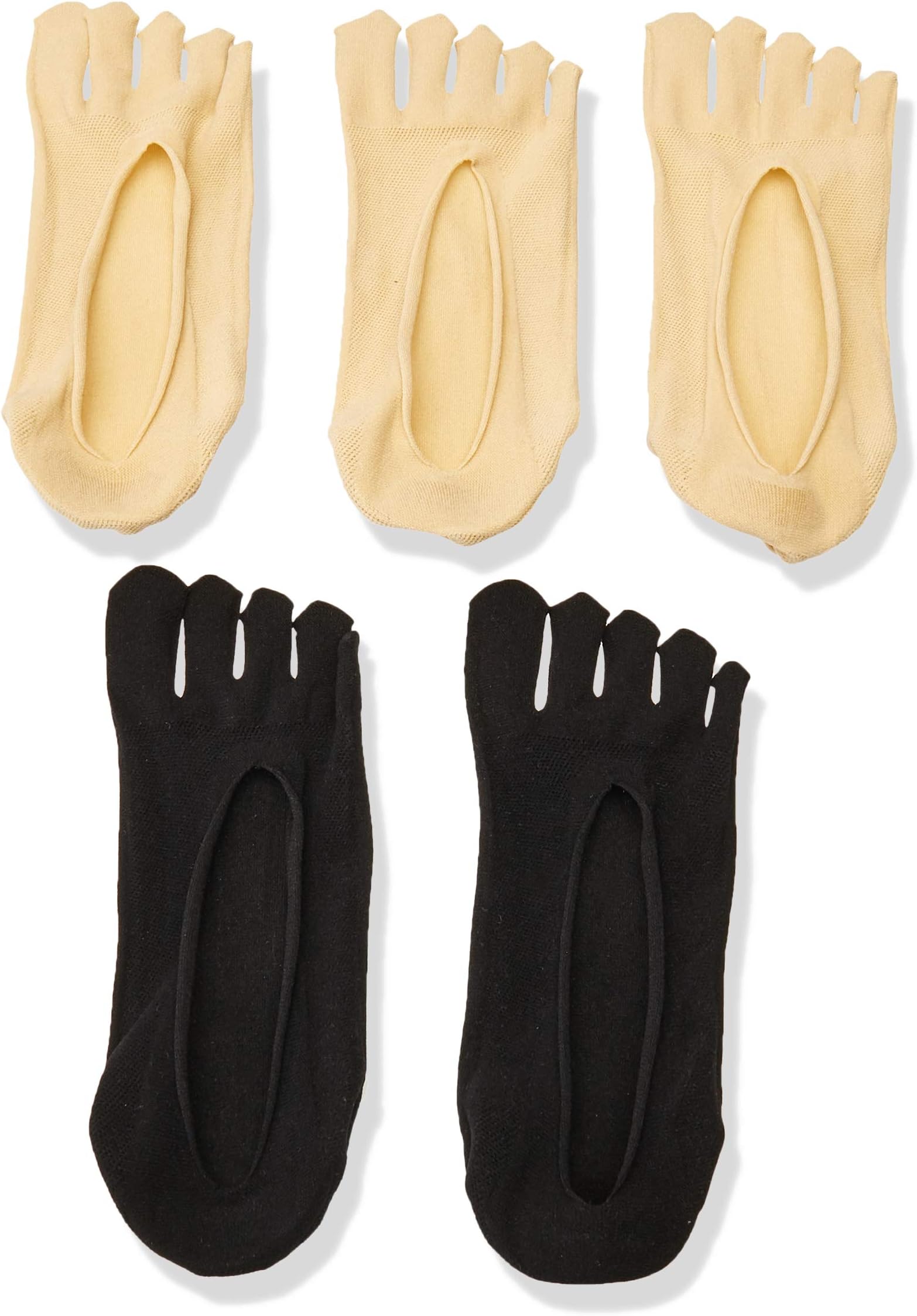 Toe Socks, 5 Pairs Women Five Socks NO Show Cotton Liner socks, Microfiber Ultra Low Cut Liner with Gel Tab …