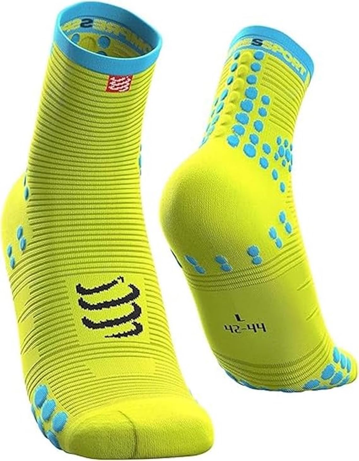 COMPRESSPORT Unisex Pro Racing V3.0 High Running Socks, Fluo Yellow, 38-40 EU
